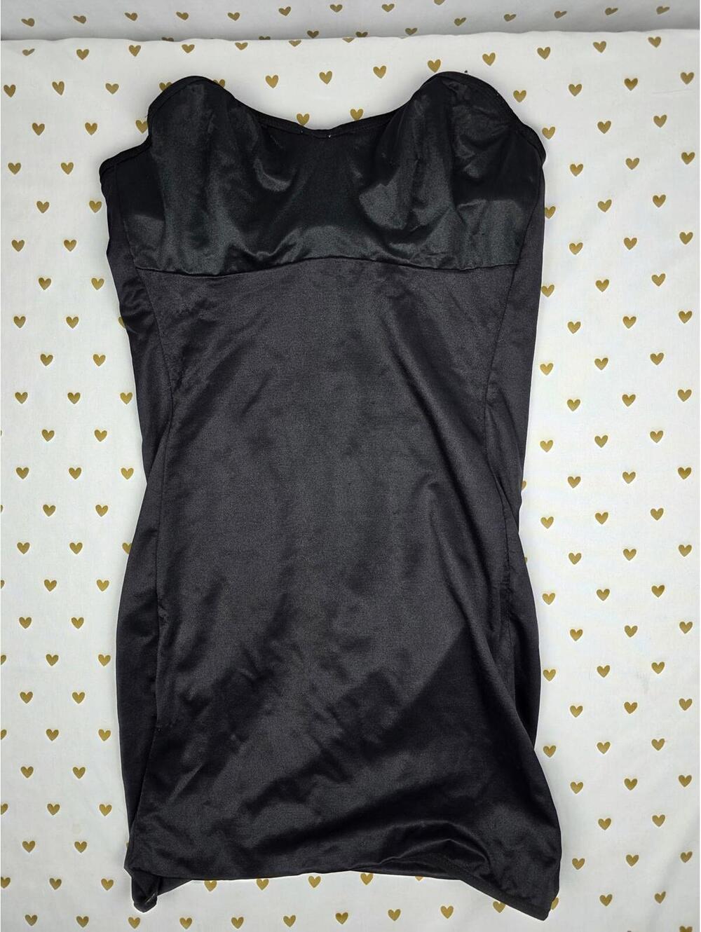 Victorias Secret Black Dress Shapewear Underwire Bra top Slimming VTG 36A